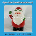 2016 Christmas santa designed colorful ceramic cookie storage jar for kitchen